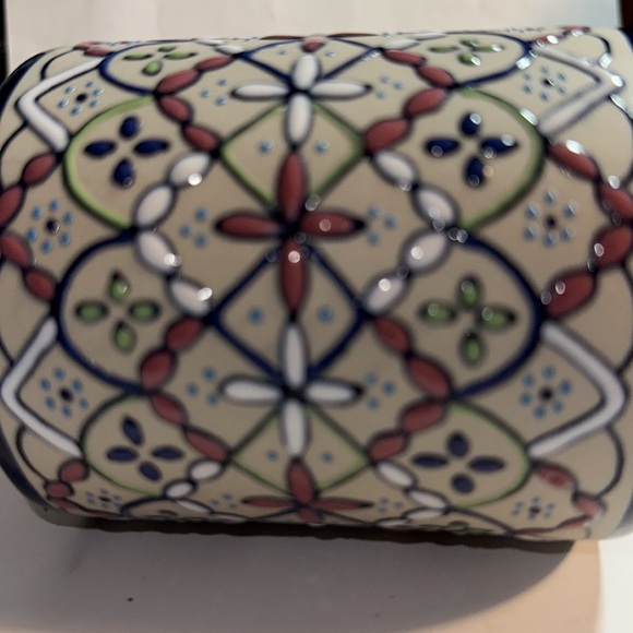 JAVIER SERVIN Mexico Embossed Enamel Ceramic Mug Cup 3.75" Tall - Picture 7 of 7